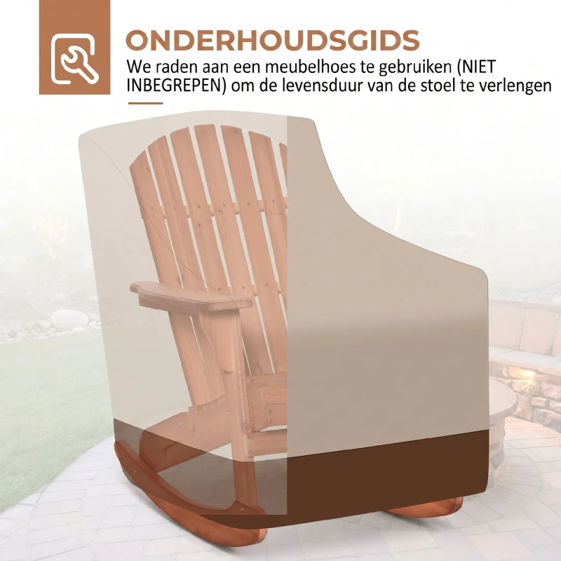 Outsunny adirondack tuinstoel naturel 77 x 94 x 97 cm