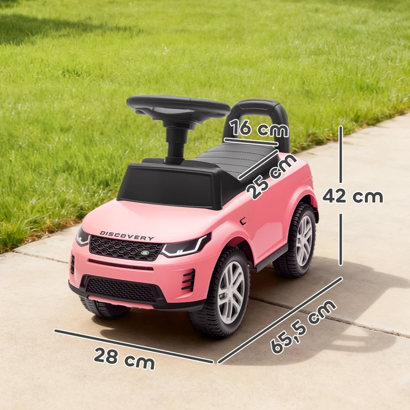 AIYAPLAY Carro Andador para Crianças  com Licença de Land Rover com Armazenamento Buzina Sons de Motor 65,5x28x42 cm Rosa