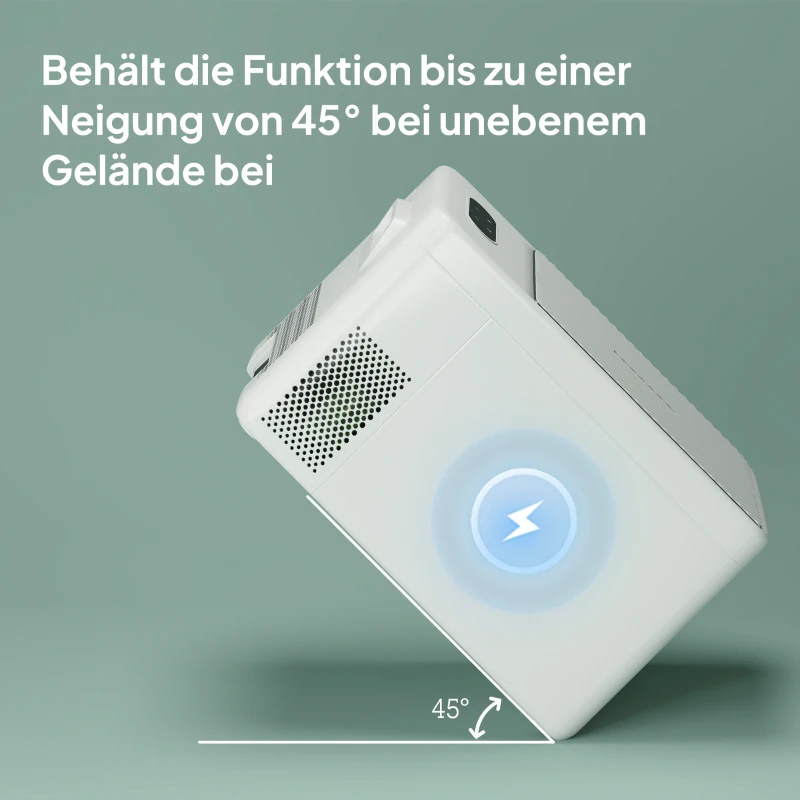 Outsunny 22 Liter Camping-Kühlschrank, Autokühlschrank, Kühlbox mit LED Anzeige, AC- und DC-Adapter, leiser Betrieb, Cremeweiß