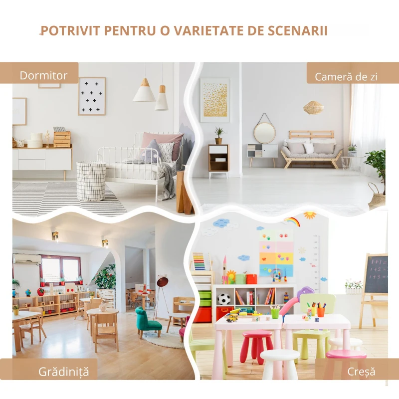 Homcom Set 4 Pezzi Tavolino con Sedie e Panca Portaoggetti per Bambini in Legno