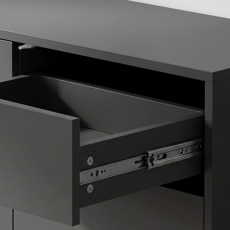 HOMCOM Mobile buffet con 2 cassetti, 3 ante e ripiano regolabile, 117x36x74 cm, nero