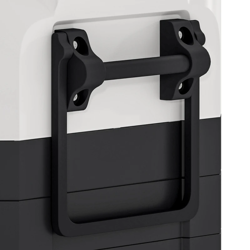 Outsunny Compressor-koelbox 50L -20℃-20℃ elektrische koelbox met dual-zone temperatuurregeling, APP, LED, batterijbeveiliging en opvouwbare handgreep