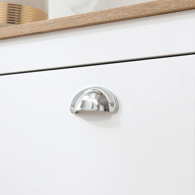HOMCOM Sapateira Estreita de Entrada com 2 Gavetas Abatíveis Prateleiras Ajustáveis para 12 Pares de Sapatos 79x23x90,5 cm Branco