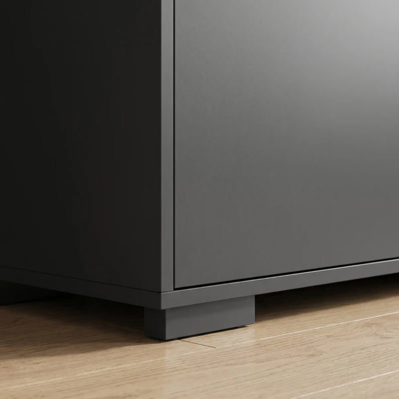 HOMCOM Mobile buffet con 2 cassetti, 3 ante e ripiano regolabile, 117x36x74 cm, nero
