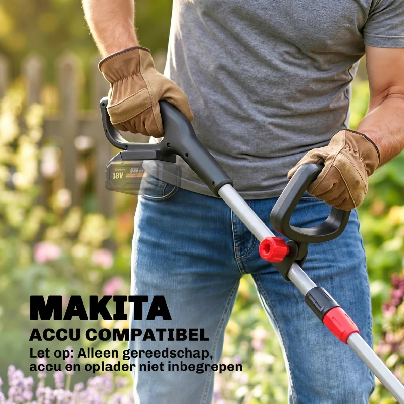 Outsunny Accu-grastrimmer 2-in-1 trimmer met 30 cm snijbreedte verstelbare handgreep en kantelbare motorkop voor tuin en erf Zilver