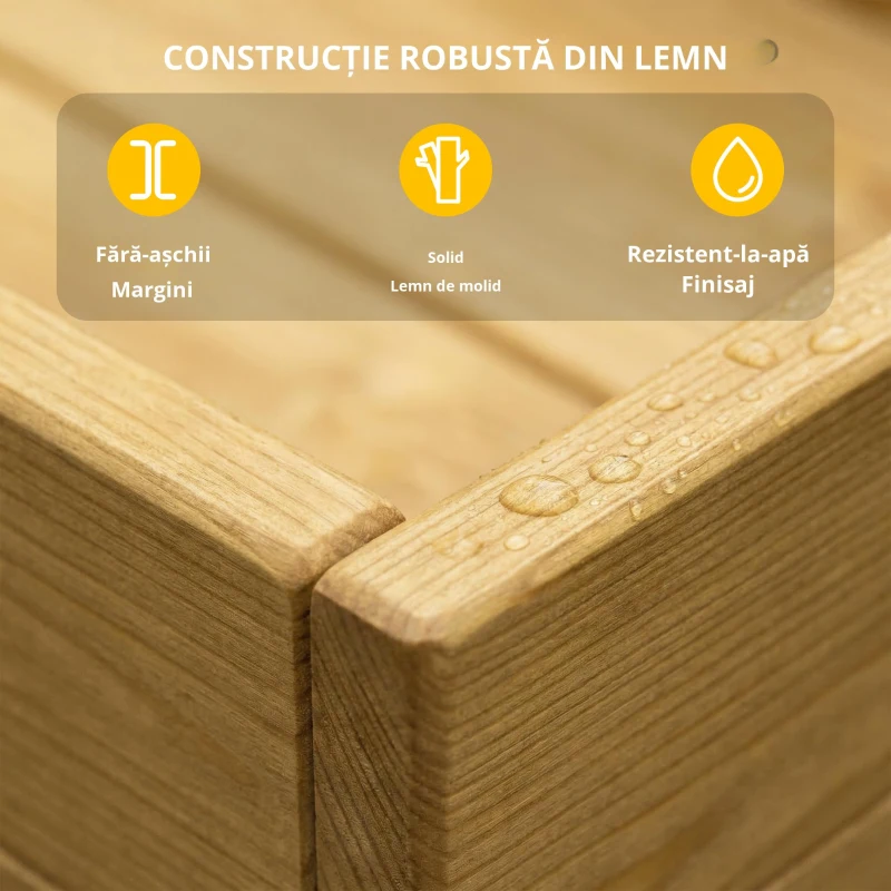 AIYAPLAY Set ladă pentru nisip 2 piese 150x90 cm lemn ladă de nisip cu bancă spațiu depozitare plită chiuvetă detașabilă mărgele abac Galben
