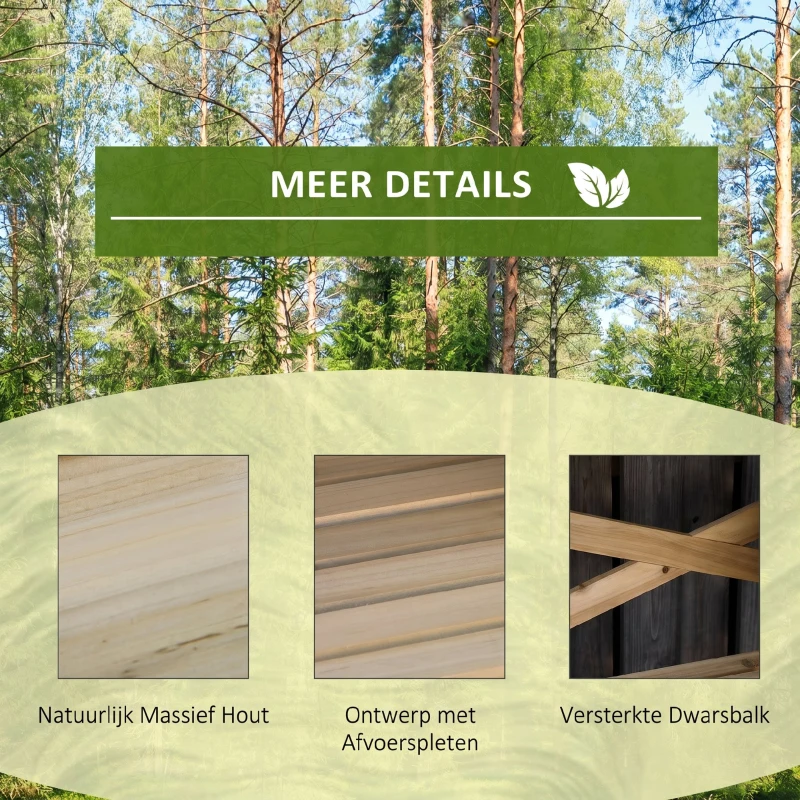 Outsunny plantentafel met houten plank 80 cm x 40 cm x 84 cm