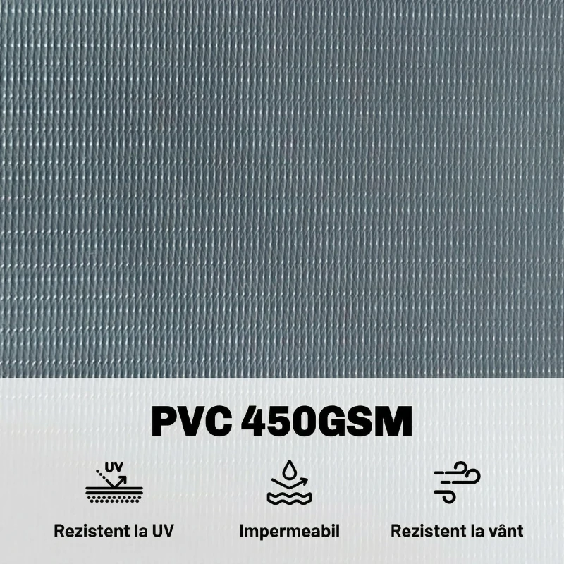 Outsunny Set 4 Panouri de Gard Anti-UV Impermeabile cu Cleme, din PP, 3500x19 cm, Gri