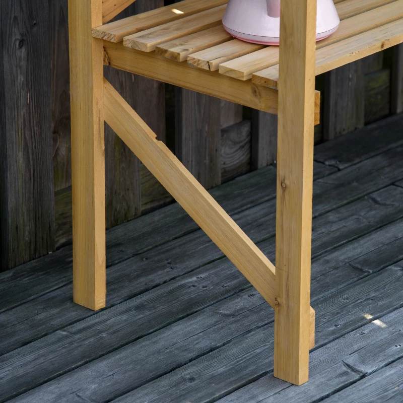 Outsunny plantentafel met houten plank 80 cm x 40 cm x 84 cm
