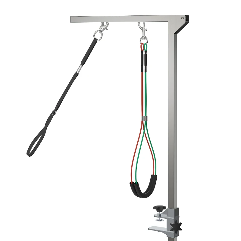PawHut Huisdierverzorgingstafel Verzorgingstafel voor huisdieren, verstelbaar in hoogte, 36 x 8 x 74 cm, Zilver