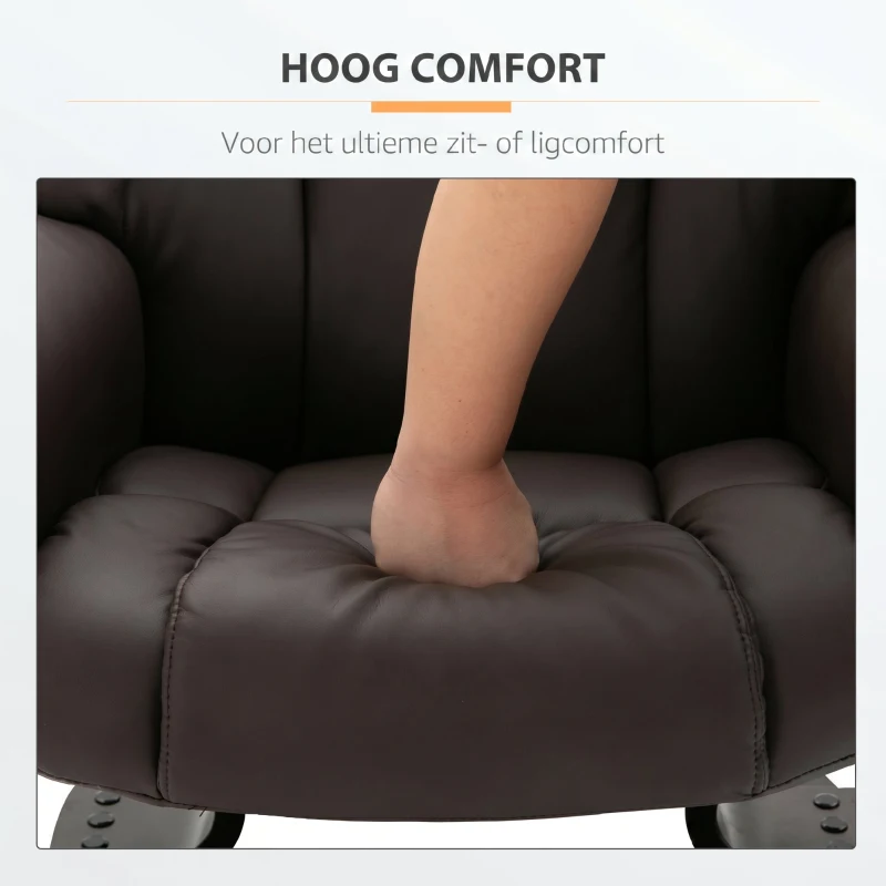 HOMCOM Relax Massagestoel met voetbank 145° kantelbare bruin(m-6)