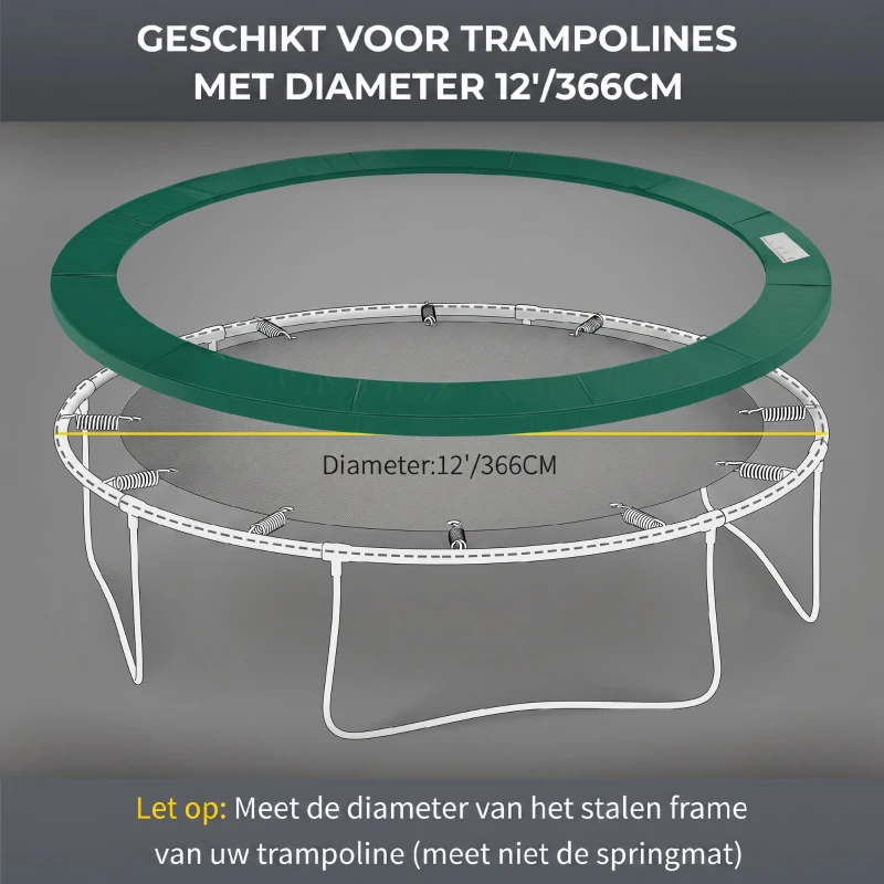 HOMCOM Randafdekking veerafdekking randbescherming voor trampoline 244 / 305 / 366 cm
