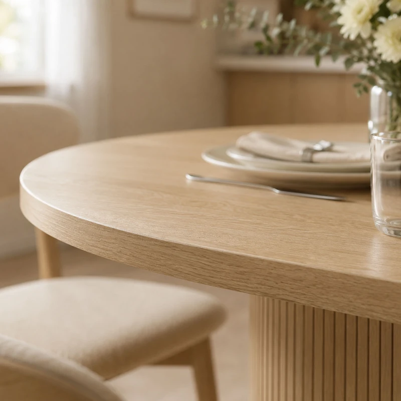HOMCOM Mesa de Comedor Ovalada para 6 personas, Puertas Correderas, 6 Compartimentos, Estilo rústico moderno, 180x80x75cm, Roble