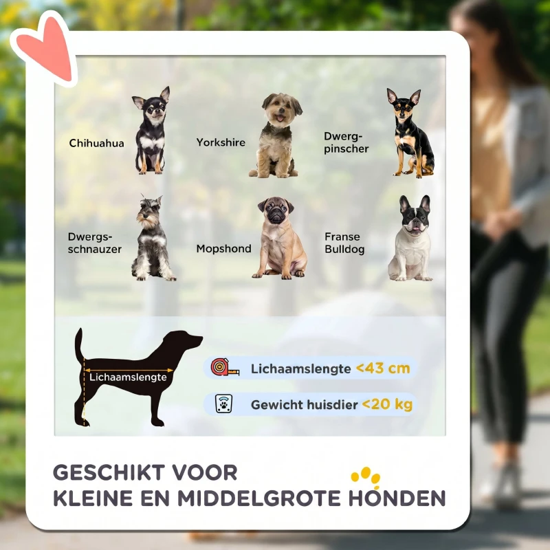 PawHut All-Terrain Hondenbuggy voor Kleine Honden tot 20 kg, Inklapbaar, Grote Wielen, Zonnescherm, Netramen en Opbergmand, Donkergroen, 111 x 58 x 107 cm(m-4)