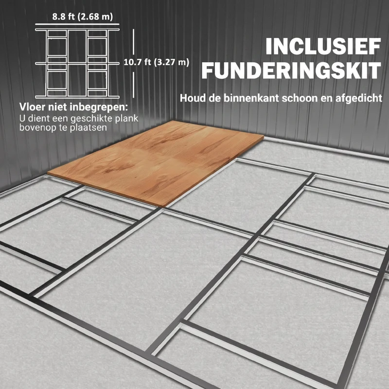 Outsunny Berging, Weerbestendig tuinhuis voor tuingereedschap, met ventilatieramen, schuifdeuren, staal, lichtgrijs(m-6)
