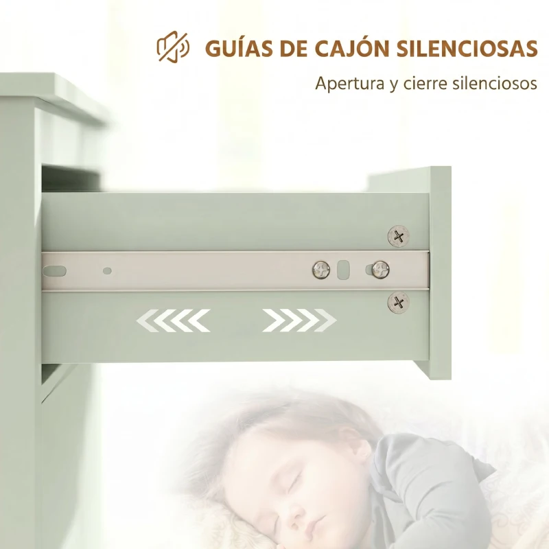 HOMCOM Aparador con Cajón Armario de 2 Niveles y Estante Ajustable Base Elevada y Amplia Superficie 80x40x90cm Verde Claro