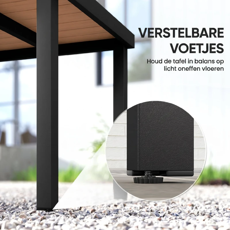 Outsunny tuintafel voor 4 personen, aluminium 80cm x 80cm x 74cm