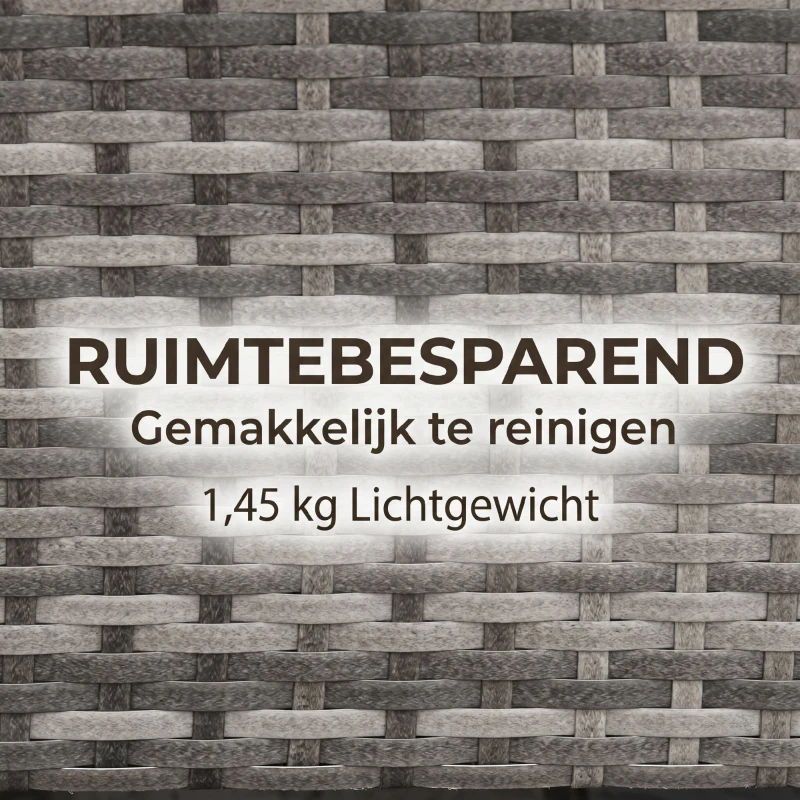 Outsunny rotan bank met kussens, driezits loungebank, staal, grijs, 173 x 68 x 78 cm Outdoor loungebank kussen driezits staalgrijs