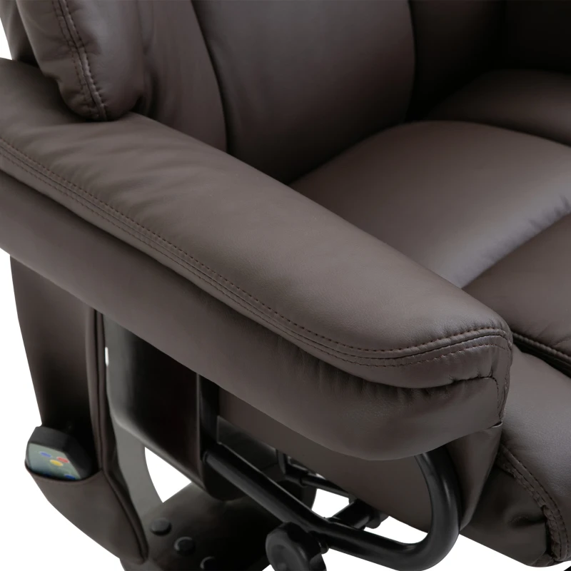 HOMCOM Relax Massagestoel met voetbank 145° kantelbare bruin(m-9)