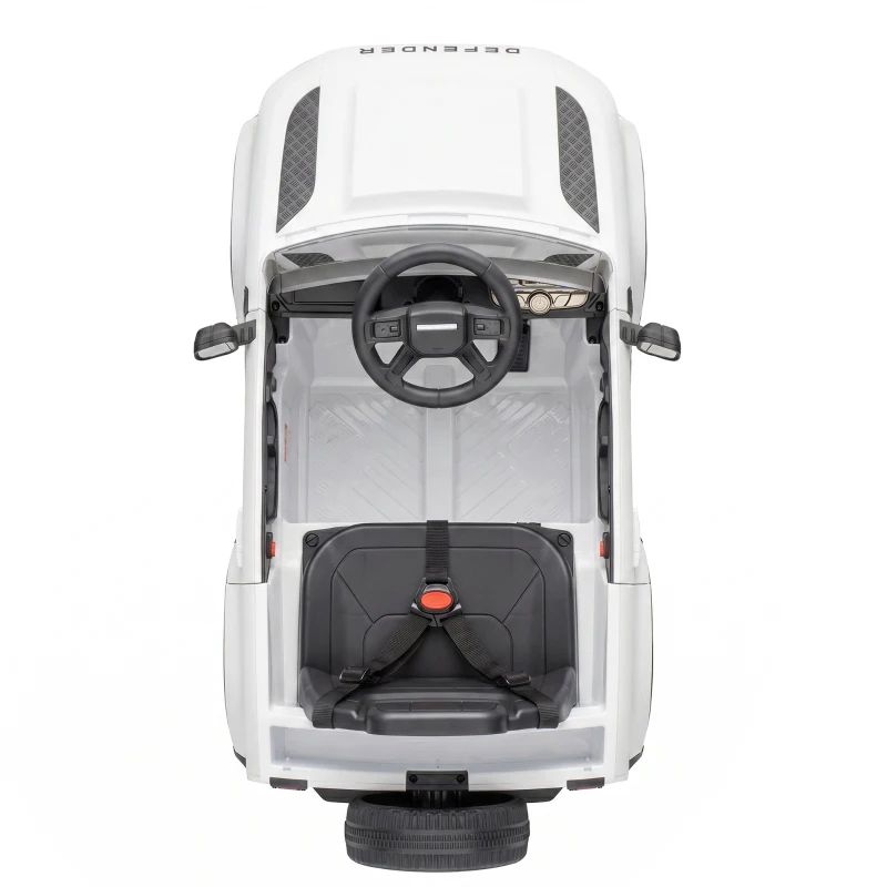 AIYAPLAY Land Rover Licensed 12V Kids Ride on Car with Remote, Suspension, Slow Start, 3 Speeds, Lights, Music, Horn, White