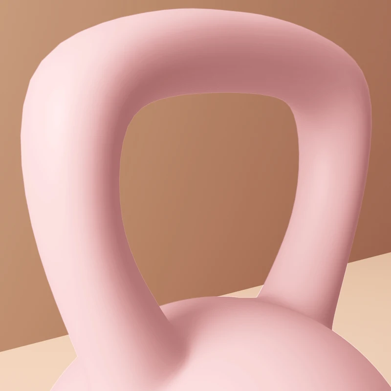 SPORTNOW Kettlebell 6 kg Haltère avec Poignée Antidérapante pour Fitness Musculation Cardio, 19 x 19 x 28 cm Rose