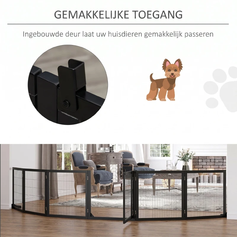 PawHut barrière voor honden 432 cm x 36 cm x 70 cm(m-8)