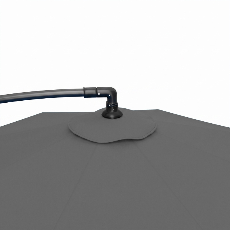 Outsunny 3m Overhanging Cantilever Parasol, with Cross Base - Grey