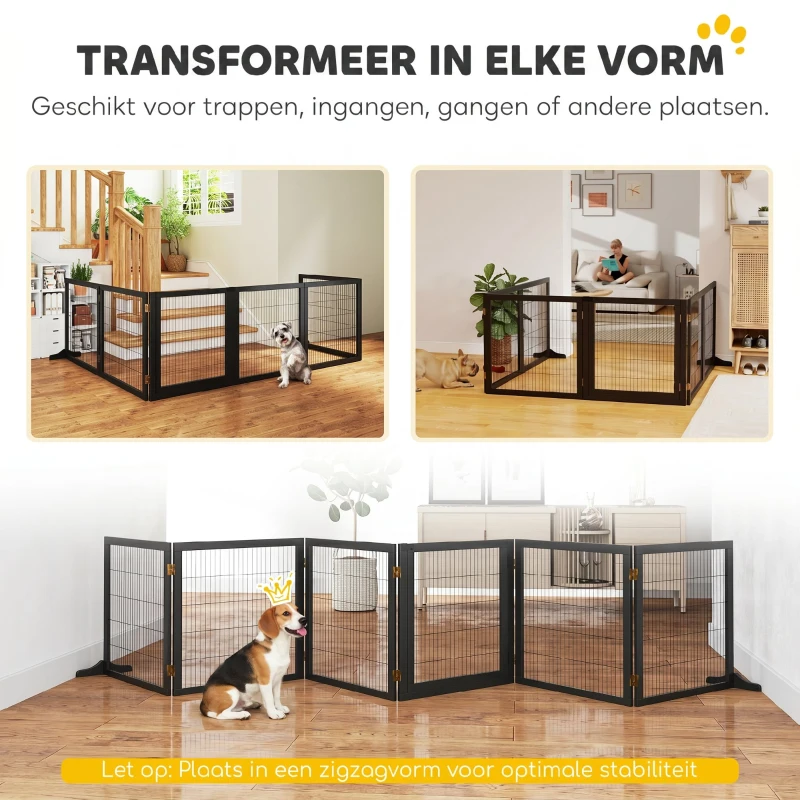 PawHut barrière voor honden 432 cm x 36 cm x 70 cm(m-4)