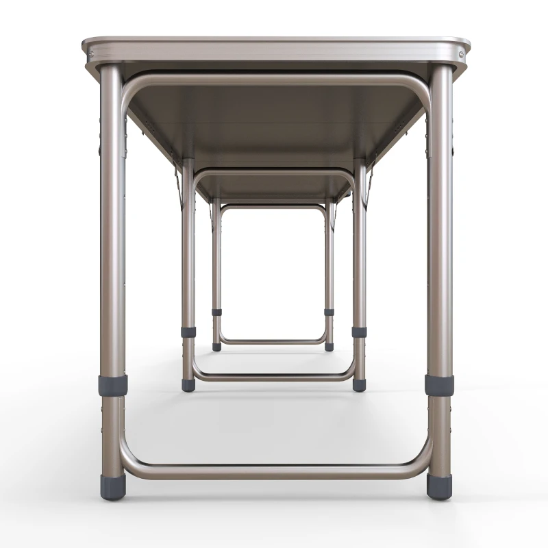 Outsunny Campingtafel, inklapbaar, licht, in hoogte verstelbaar, aluminium frame, 240 x 60 x 54/62/70 cm, Zwart