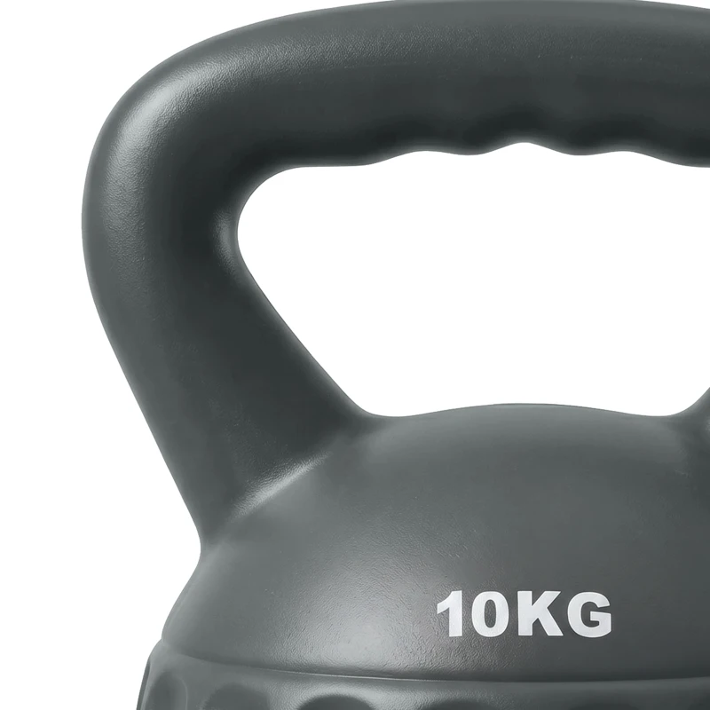 SPORTNOW Kettlebell 10 kg, pesa con asa antideslizante, pesa en bola, musculación, entrenamiento, para gimnasio, Gris
