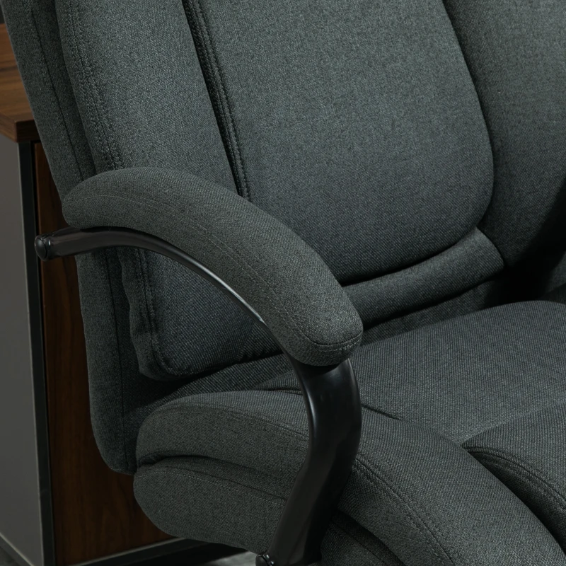 Vinsetto Cadeira de Escritório Cadeira Ergonômica de Secretária Cadeira Giratória com Apoio de Braço Estofado até 220 kg Cinza