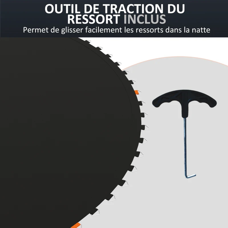 SPORTNOW Tapis de rechange pour trampoline tapis de saut de remplacement, compatible trampoline Ø 3,7 m et ressorts de 14 cm