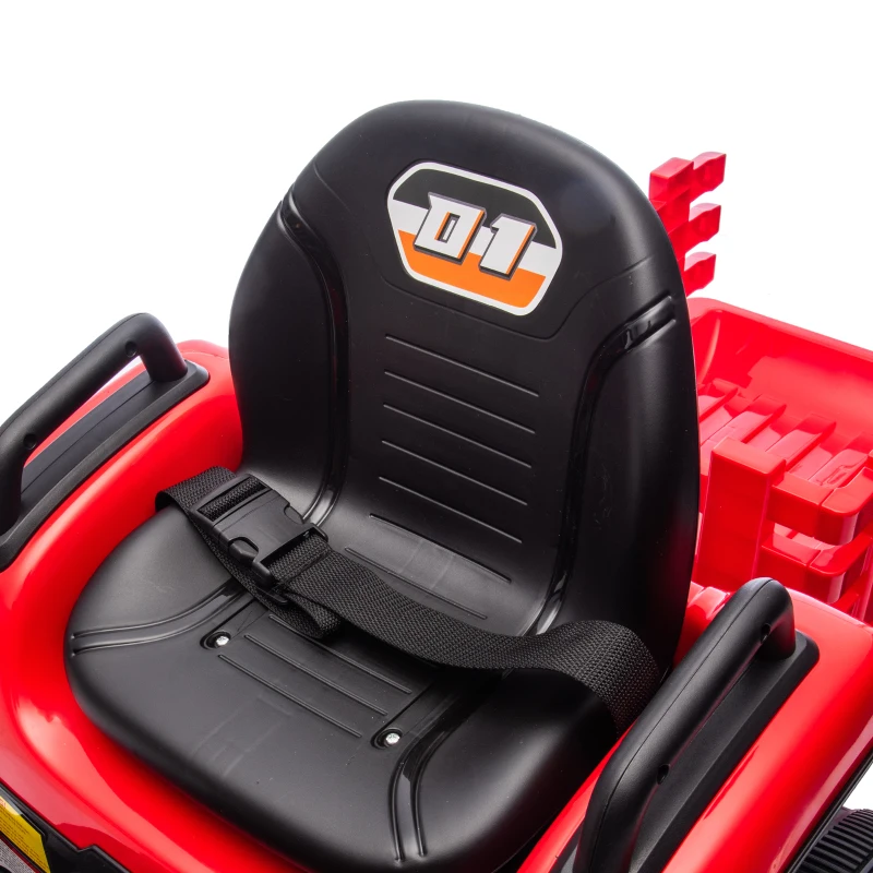 AIYAPLAY Tracteur électrique enfants avec remorque amovible, voiture électrique enfants, télécommande 2,4G, 139x58x55cm, rouge