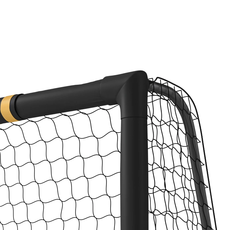 SPORTNOW But de Football avec Mousse de Protection, 6 Piquets de Sol et Filet en PE, 240x85x160cm, Jaune