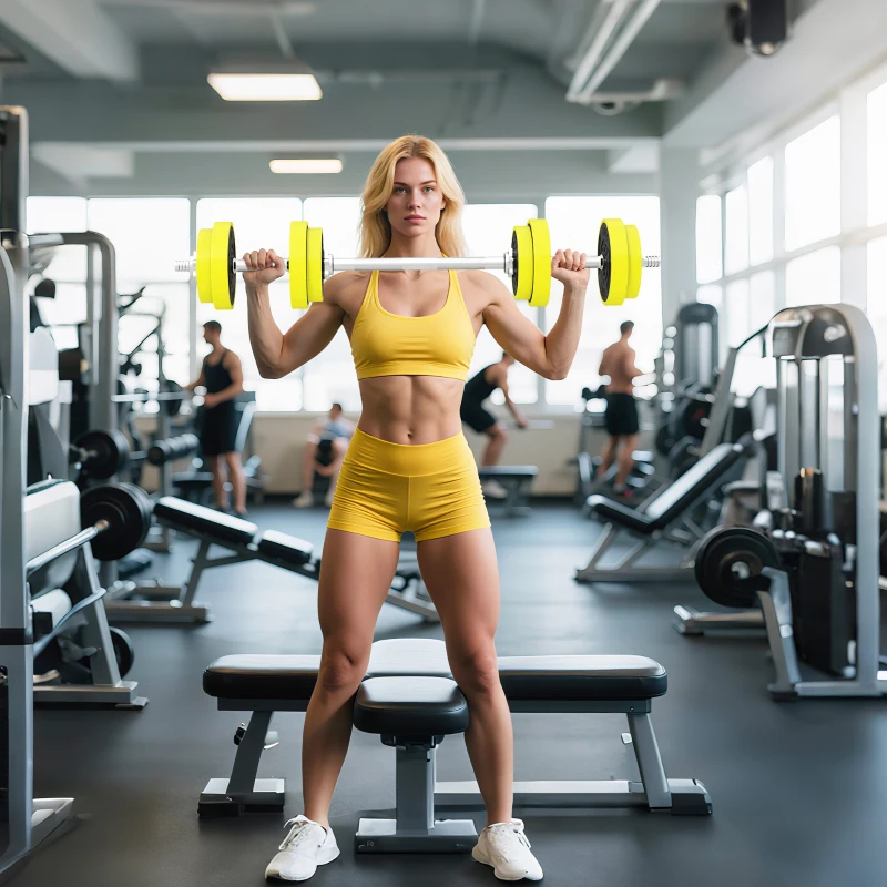 HOMCOM 20KGS 2-In-1 Dumbbell & Barbell Adjustable Set Strength Muscle Exercise Fitness Plate Bar Clamp Rod Home Gym Sports Area, Yellow