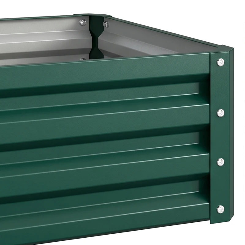 Outsunny Set of Two 60 x 60cm Steel Planter Boxes - Green
