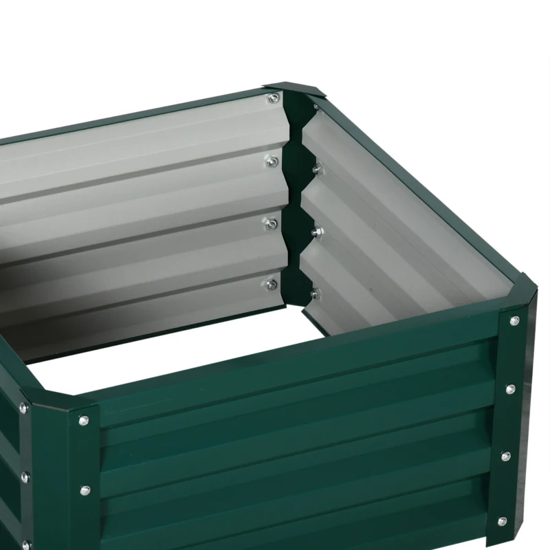Outsunny Set of Two 60 x 60cm Steel Planter Boxes - Green