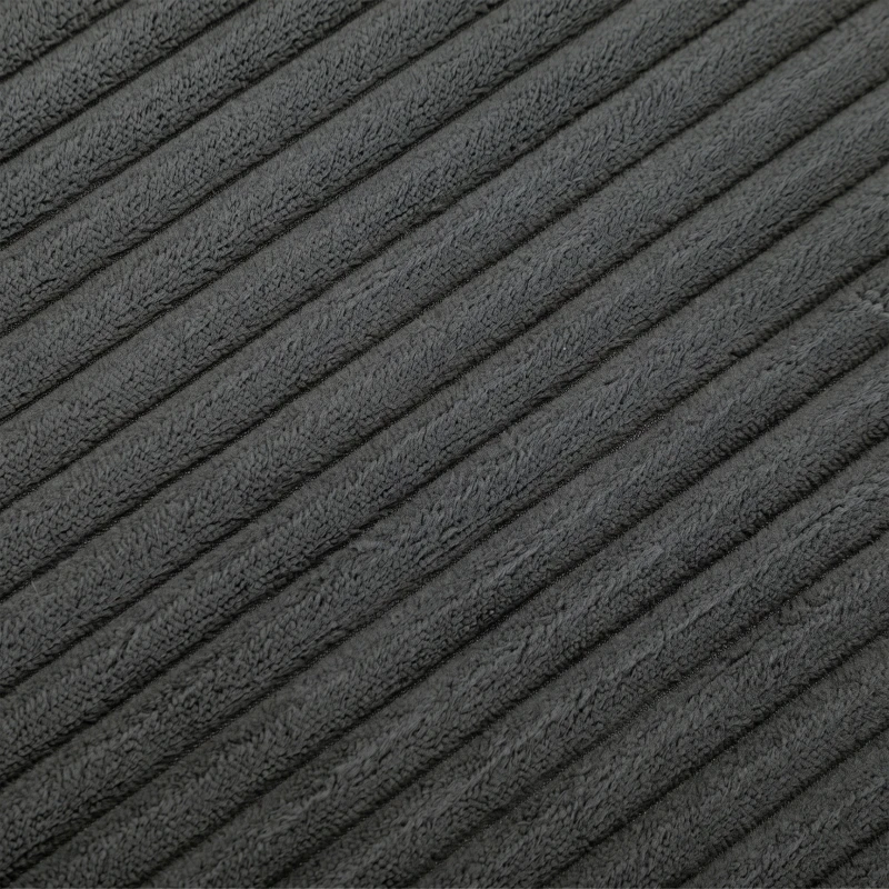 HOMCOM Vloerstoel met rugleuning, corduroy Boneless Cloud opvouwbare slaapstoel met dikke vulling, donkergrijs