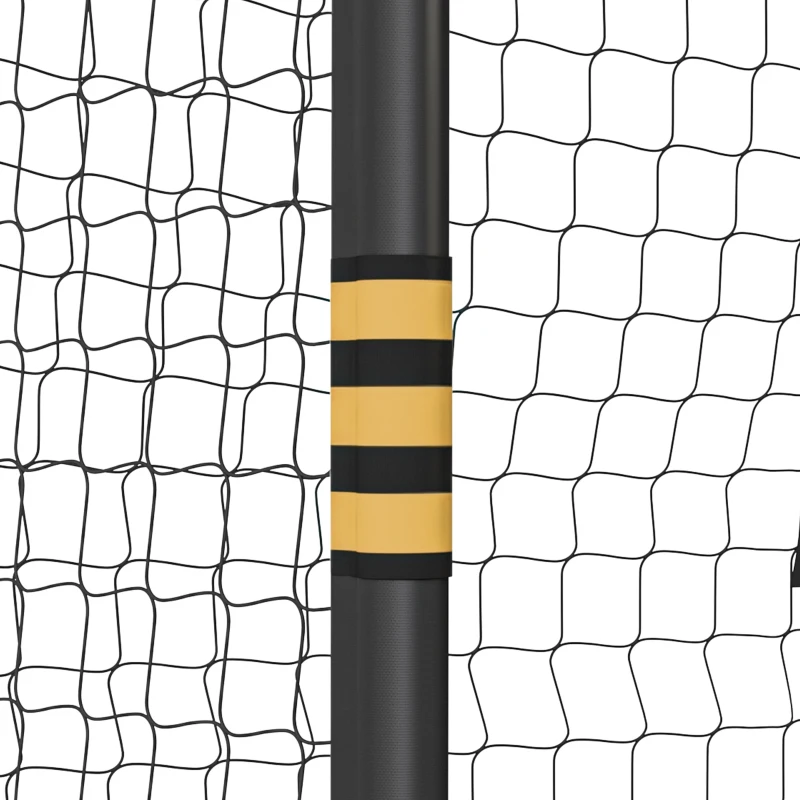 SPORTNOW But de Football pour Enfant et Adulte 3 x 2 m, Envoloppé Mousse de Protection, 7 Piquets de Sol, Filet en PE, Jaune