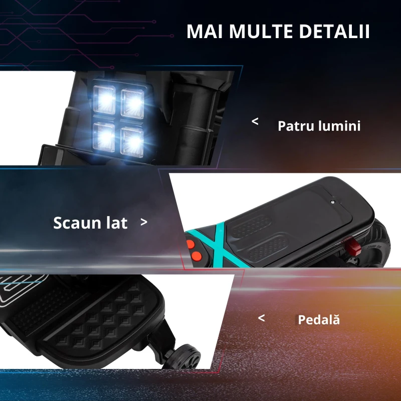 HOMCOM Motocicleta electrica cu roti de antrenament, jucarie in aer liber pentru 3-5 ani - negru
