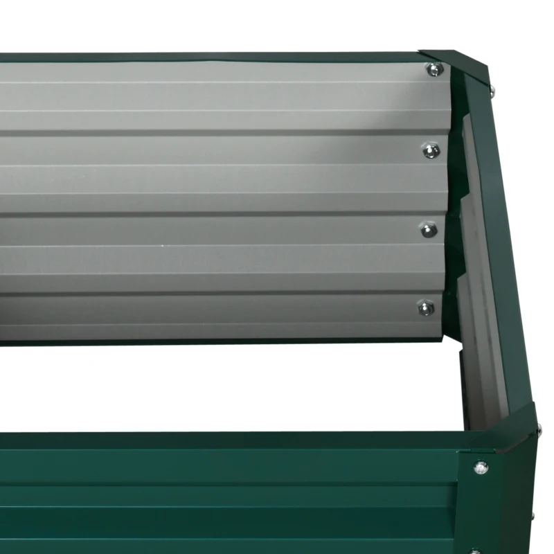 Outsunny Set of Two 60 x 60cm Steel Planter Boxes - Green
