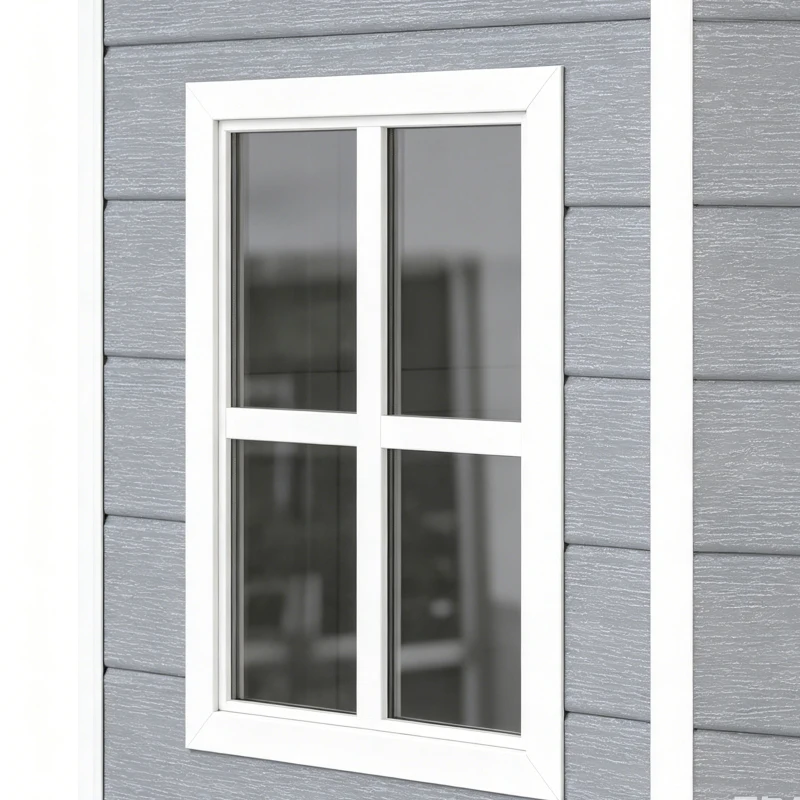 Outsunny Tuinschuur Metaal, Aluminium, Ruime Tuinschuur Met Slot, Ventilatie En Daglicht, 122x149x192/177 Cm, Grijs(m-11)