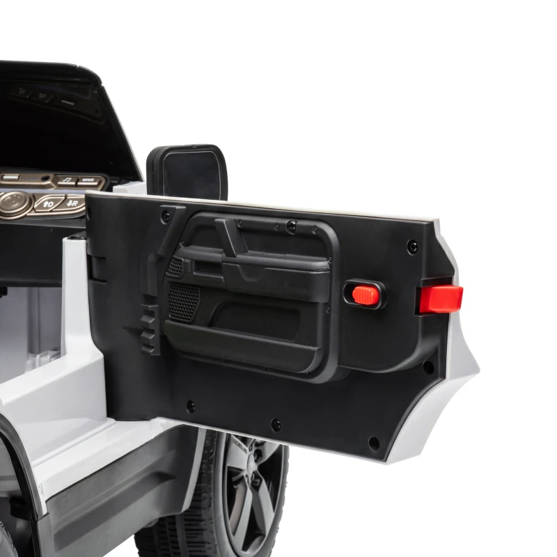 AIYAPLAY Land Rover Licensed 12V Kids Ride on Car with Remote, Suspension, Slow Start, 3 Speeds, Lights, Music, Horn, White
