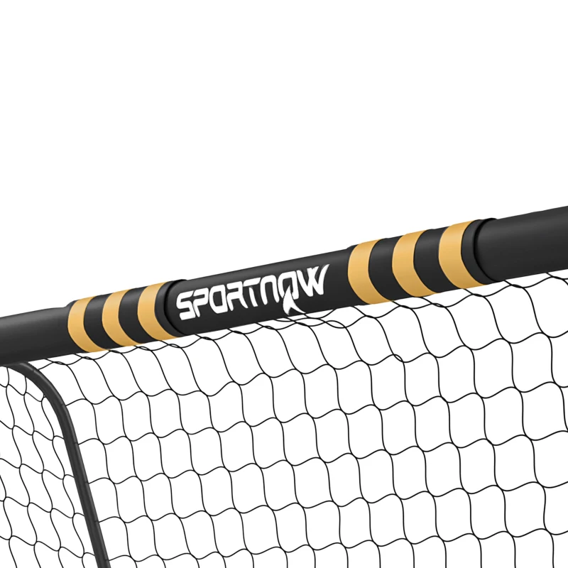 SPORTNOW But de Football avec Mousse de Protection, 6 Piquets de Sol et Filet en PE, 240x85x160cm, Jaune