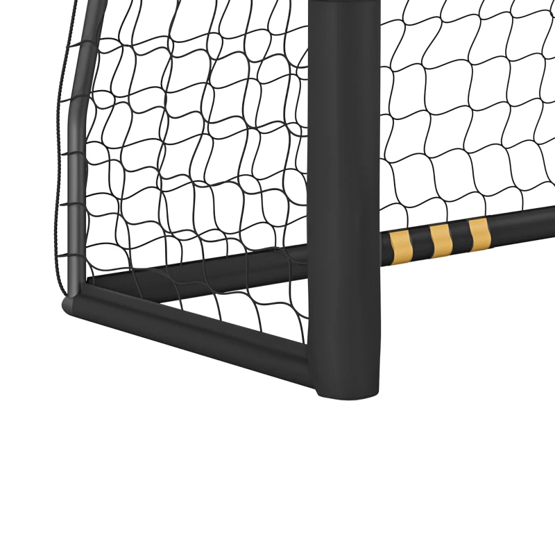 SPORTNOW But de Football avec Mousse de Protection, 6 Piquets de Sol et Filet en PE, 240x85x160cm, Jaune