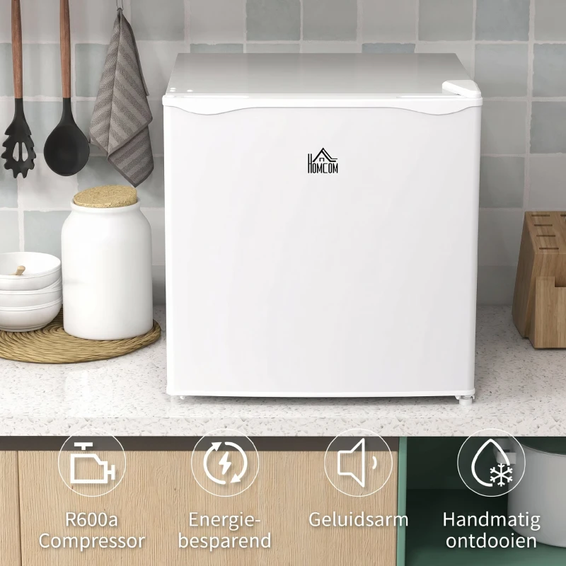 HOMCOM Mini-Vriezer, 35 L Vriezerbox, 5-Staps Temperatuurregeling, Wit