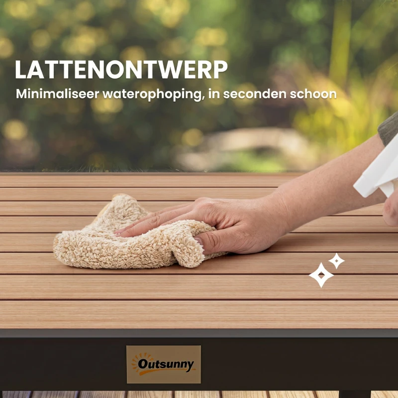 Outsunny tuintafel voor 4 personen, aluminium 80cm x 80cm x 74cm