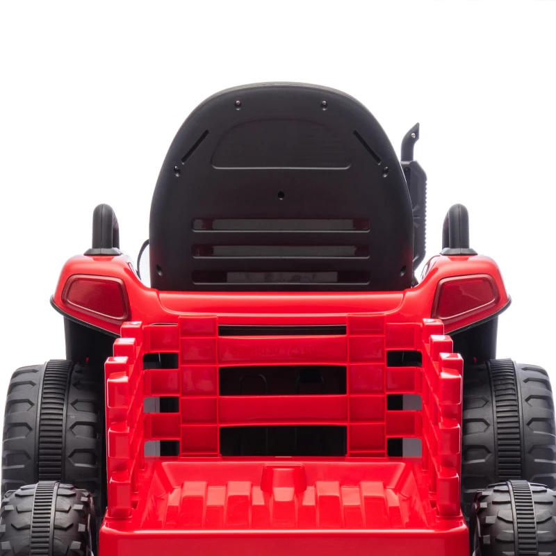 AIYAPLAY Tracteur électrique enfants avec remorque amovible, voiture électrique enfants, télécommande 2,4G, 139x58x55cm, rouge