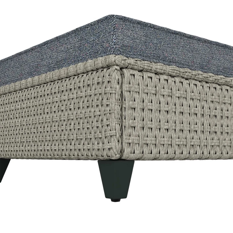 Outsunny 5-Piece Rattan Patio Furniture Set with Corner Sofa, Footstools, Coffee Table, for Poolside, Dark Grey