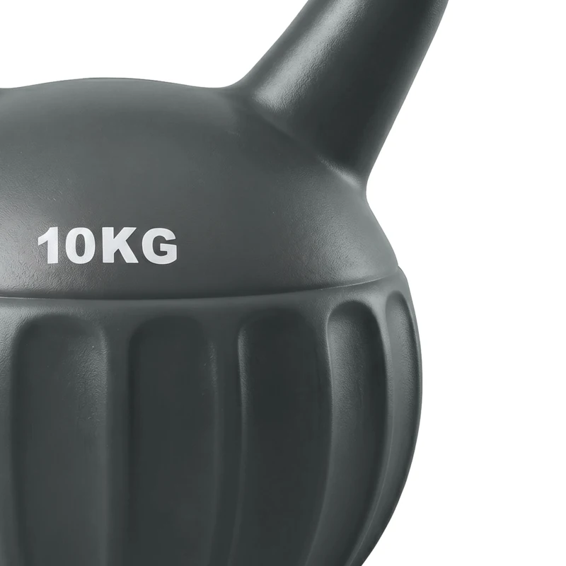 SPORTNOW Kettlebell 10 kg, pesa con asa antideslizante, pesa en bola, musculación, entrenamiento, para gimnasio, Gris